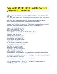 FCTC Math 2024 Latest Update Correct Questions & Answers