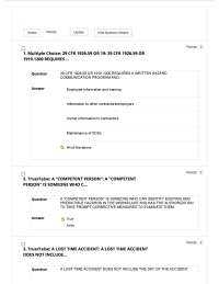 OSHA and Workplace Safety: Multiple Choice Questions and Answers