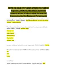 Vehicle Inspection Requirements