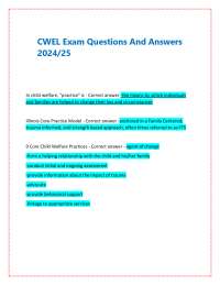 CWEL Exam Questions And Answers 2024/25