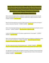 Texas Government and History Final Exam Review
