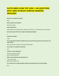 DUTCH BROS FLOW TEST 2024 | 146 QUESTIONS WITH 100% DETAILED VERIFIED ANSWERS  2024/2025