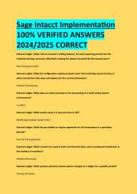 Sage Intacct Implementation 100% VERIFIED ANSWERS  2024/2025 CORRECT