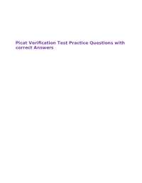 Picat Verification Test Practice Questions with Correct Answers