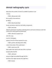 Dental Radiography Quiz