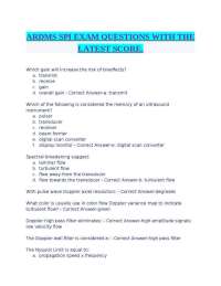ARDMS SPI Exam Questions and Answers