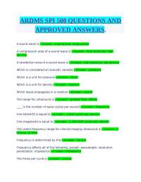 ARDMS SPI 500 Questions and Approved Answers
