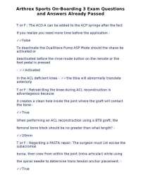 Arthrex Sports On-Boarding 3 Exam Questions and Answers Already Passed
