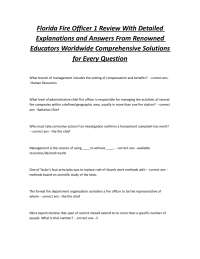 Fire Officer Responsibilities and Competencies