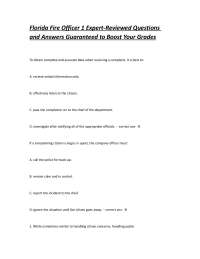 Florida Fire Officer 1 Exam: Expert-Reviewed Questions and Answers to Boost Your Grades