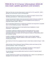 PMK-EE for E-5 (Career Information) 2024-25 new exam update questions and answers