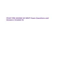 PICAT PRE-ASVAB GO NAVY Exam Questions and Answers