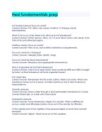 Hesi Fundamentals Prep for Nursing Science