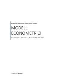 Appunti di Modelli Econometrici - Econometria (CLAMM)