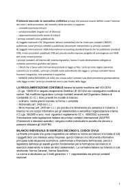 sintesi teoria contabilità e bilancio secondo parziale cattolica