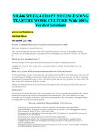 NR 446 WEEK 4 EDAPT NOTESLEADING TEAMTHE WORK CULTURE-With 100% Verified Solutions