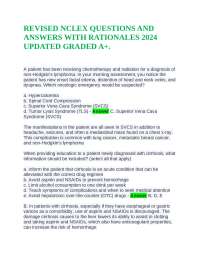 REVISED NCLEX QUESTIONS AND ANSWERS WITH RATIONALES 2024 UPDATED GRADED A+.