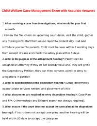Child Welfare Case Management Exam with Accurate Answers