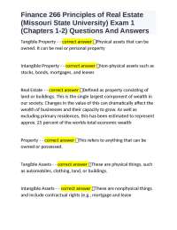 Finance 266 Principles of Real Estate (Missouri State University) Exam 1 (Chapters 1-2) Qu