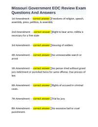 Missouri Government EOC Review Exam: Understanding Government Structures and Processes