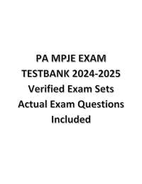PA MPJE EXAM TESTBANK 2024/2025 Verified Exam Sets Actual Exam Questions Included