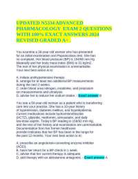 UPDATED N5334 ADVANCED PHARMACOLOGY  EXAM 2 QUESTIONS WITH 100% EXACT ANSWERS 2024 REVISED