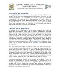 Magnitud de un sismo