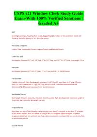 USPS 421 Window Clerk Study Guide Exam-With 100% Verified Solutions | Graded A+