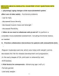 Musculoskeletal Conditions and Interventions