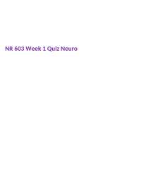 NR 603 Week 1 Quiz Neuro
