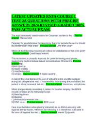 LATEST UPDATED RNFA COURSE 1 TEST 2A QUESTIONS WITH PRECISE ANSWERS 2024 REVISED GRADED 10