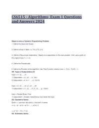 CS6515 - Algorithms- Exam 1 Questions and Answers 2024
