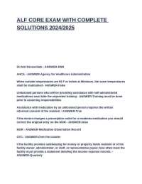ALF CORE Exam with Complete Solutions 2024/2025