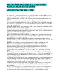 NAVTA EXAM PROFESSIONAL VETERINARY NURSING EXAM STUDY GUIDE. LATEST UPDATED 2024/2024