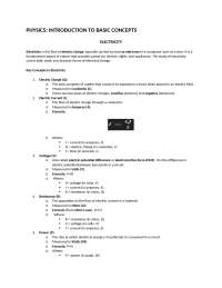 Introduction to Basic Electricity Concepts - Prof. Baquiran