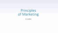 Principles of Marketing: An Overview