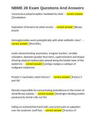 NBME 28 Exam Questions and Answers