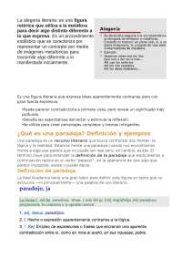 metafora y paradoja resumidos para alumnos de primero de bachiller con esquemas