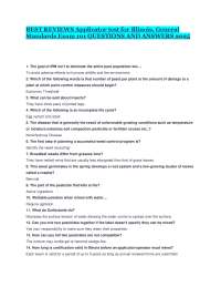 BEST REVIEWS Applicator test for Illinois, General Standards Exam 101 QUESTIONS AND ANSWER