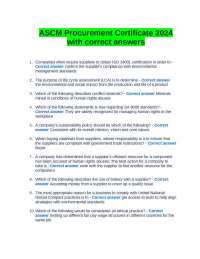 ASCM Procurement Certificate 2024 with Correct Answers