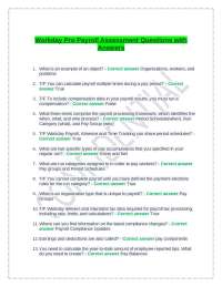 Workday Pro Payroll Assessment Questions with Answers