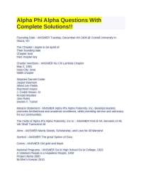 Alpha Phi Alpha Questions With Complete Solutions!!