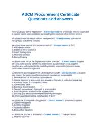 ASCM Procurement Certificate: Questions and Answers
