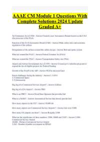AAAE CM Module 1 Questions With Complete Solutions 2024 Update