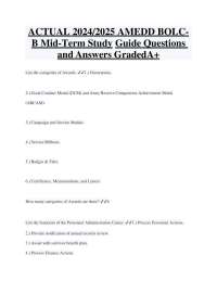 ACTUAL 2024/2025 AMEDD BOLCB Mid-Term Study Guide Questions and Answers GradedA+