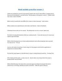 Real estate practice exam 1