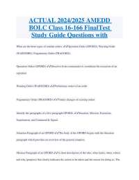 ACTUAL 2024/2025 AMEDD BOLC Class 16-166 FinalTest Study Guide Questions with