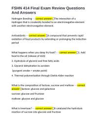 FSHN 414 Final Exam Review Questions And Answers