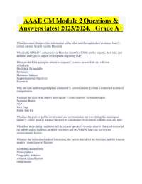 AAAE CM Module 2 Questions & Answers latest 2023/2024…Grade A+