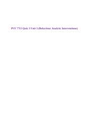 PSY 7713 Quiz 1 Unit 3 (Behaviour Analytic Interventions)